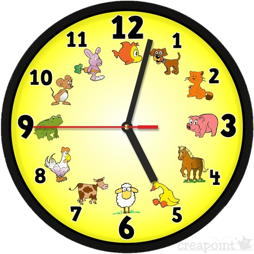 336 wanduhr tiere - wanduhr, <-