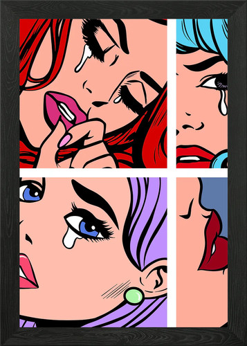 Pop art traurig gerahmtes - pop,