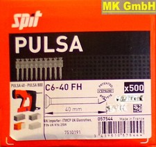 SPIT Zubehör: 500 Nägel C6-40 FH für PULSA 700, 800 P/E, 40, Akku Gasnagler 40mm