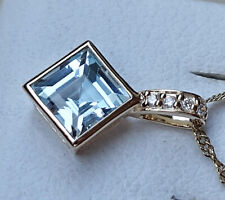 Brillant ♦️ Anhänger in aus585 14kt Gold mit Blautopas Topas Diamant ♦️ 8615 ♦️