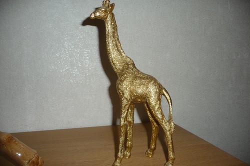 Giraffe metall goldfarben - -,