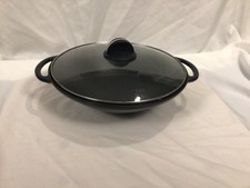 Silit Wok-Pfanne Gusseisen Ø 32 cm beschichtet  mit Silit Glasdeckel TOP Zustand