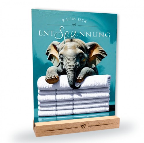 Elefant süß schild wellness - elefant,