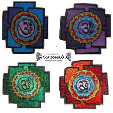 AUFNÄHER PATCH goa psy hippie hippy Yantra yoga OM Esoterik inde Nepal mandala
