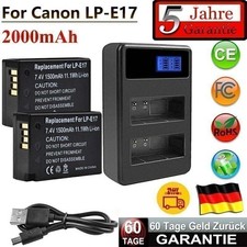 2X 2000mAh Akku Für Canon