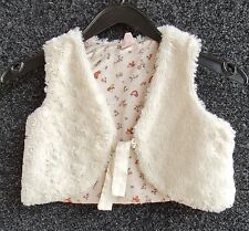 Kinder Baby Bolero Fell Plüsch Weste von H&M in naturweiß mit Satin innen Gr. 92