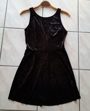 H&M Damen Samtkleid schwarz Gr. 42 Party Kleid Pannesamt Rückenausschnitt NEU