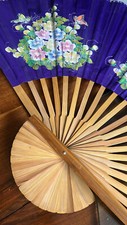 Wanddeko Fächer japanisch mit Blumen und Schmetterlingen 150 B x 90 H cm