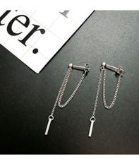 Ohrstecker mit langer kette - mit,