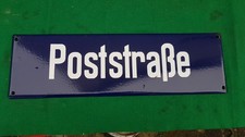 Altes schweres emalliertes Straßenschild "Poststraße"