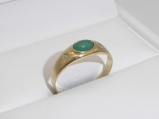 750 Gelbgold 18K Gold Ring Smaragd Diamant Verlobungsring RG 59 - 18,8 mm 9537