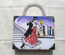 Deko DIY Zigarrenkiste Aufbewahrung Holz Box Koffer Tango 20er Jahre Handtasche