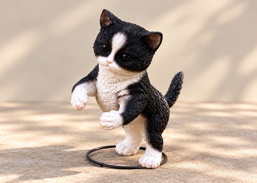Gartenfigur katze springend - katze,