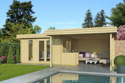 Gartenhaus holz 44mm - 44mm, vanessa