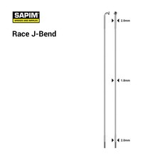 8 Stück Sapim Race Speichen J-Bend 2.0/1.8/2.0 silber div. Längen