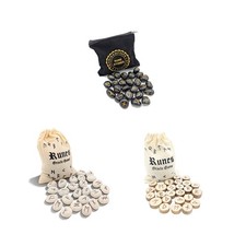 PURAJA Runensteine Set | Mit Elder Futhark Alphabet | 25 Runensteine