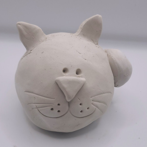 Dekofigur katzenkopf grau matt - katzenkopf,