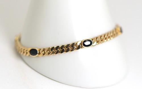 Gelbgold panzer saphir oval - saphir,