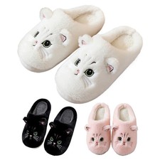 Katze Cartoon Plüsch Pantoffeln Damen Winter Warm Hausschuhe Mode Schuhe Shoes