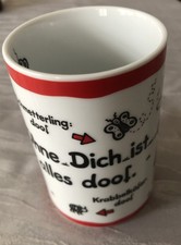 SHEEPWORLD Kaffeetasse — Ohne Dich ist alles doof in Weiß-Rot,  ca. 10,6 cm
