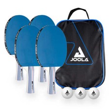 JOOLA Tischtennis Set Team School FR mit 4 Tischtennisschläger 3 TT Bälle Tasche