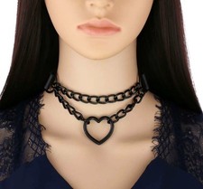 Choker Halsband Schwarz Herz