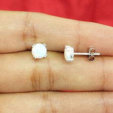 Ohrringe Opale weiß und 925