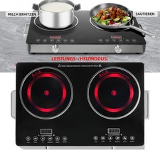  Glaskeramik Kochfeld 2 Platten kochfeld 3500W+3500W Elektro Doppelkochfeld