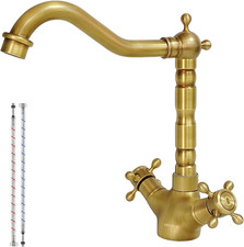 KOPYFANTAP Wasserhahn Küche Bronze Antike, Wasserhahn Waschbecken Bad Hoch Messi