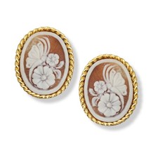 Ovale Kamee Ohrringe aus 24K