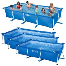 INTEX Family Swimming Pool Frame Rechteck Schwimmbecken Planschbecken
