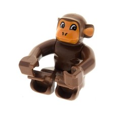 1x Lego Duplo Tier Affe braun Gesicht erd orange Zirkus Schimpanse Zoo 2281px1