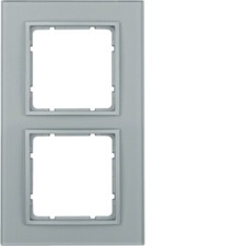 Berker Glasrahmen B.7 Glas alu 2f ach 10126414 Elektro Installa und Haustechnik