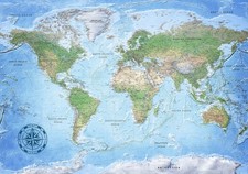 Weltkarte Welt Landkarte VLIES FOTOTAPETE 3D WOHNZIMMER TAPETE WANDBILD XXL