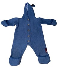 Wollwalk Overall Anzug Herznah(t) blau gr. 80 Kleinkind Herbst Winter Frühling