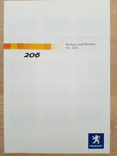 PEUGEOT,206CC,206,CC,FARBEN,POLSTER,PROSPEKT,05/2002,ROADSTER,CABRIO,CABRIOLET