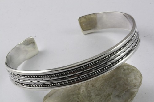 Silber armreifen geflochten - silber,