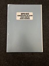 BSS DPR-402 Compressor De-Esser Peak Limiter Users Manual Anleitung
