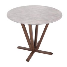 B-Ware Bistrotisch MCW-M56, Massiv-Holz HPL 92cm, Beton-Optik, braunes Gestell