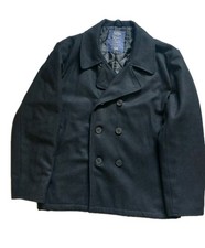 Wollmantel US NAVY PEACOAT Winterjacke Herren Business Gr.5XL Schwarz Neuwertig 