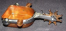 Skuriler Sporen Aschenbecher Western Look  selten  Kupfer/Chrom