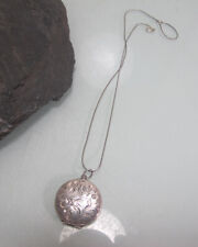 Medaillon Jugendstil  echt Silber Blumen Blüten an Kette 925 Silber  (107)