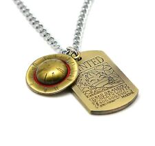 One Piece Strohhut Ruffy Luffy Wanted Necklace Kette Anime Manga Cosplay Neu