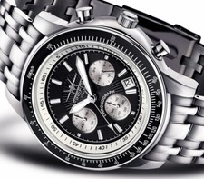 FIREFOX AIRLINER Armband Herrenuhr analog Chronograph schwarz 10 ATM wasserdicht