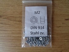 100 Stück Sechskant-Muttern M2 Stahl verzinkt, *** NEU ****