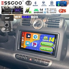 +DAB Apple Carplay Android 14 Autoradio Für Smart Fortwo 451 2005-2010 GPS Navi