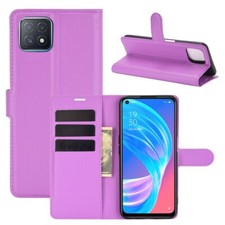 Handyhülle Schutz Case für Oppo A72 5G A73 5G Flip Cover Tasche Etuis Violett