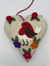 Wunderschönes großes Deko Herz mit Vogelmotiv, Größe ca 14 x 12 cm