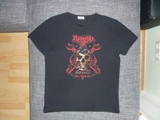 Rumble59-Shirt T-Shirt Kurzarm Schwarz Applikation Baumwolle Unisex Gr.L/XL TOP