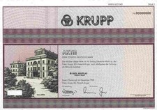 Fried. KRUPP Hoesch 1992 Essen Dortmund Thyssen Villa Hügel 50 DM Beitz Kupons